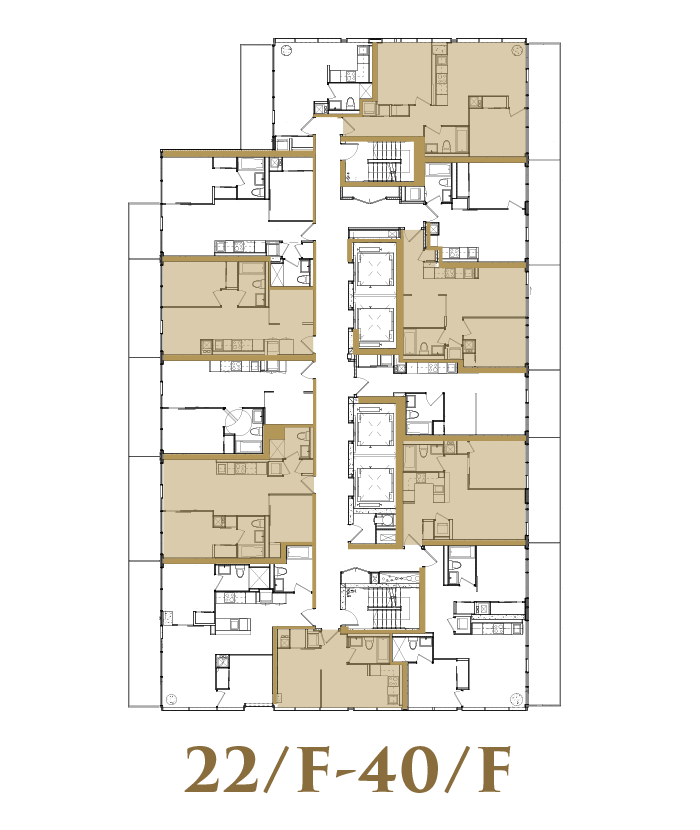 22/F-40/F Upper Typical Floorplate